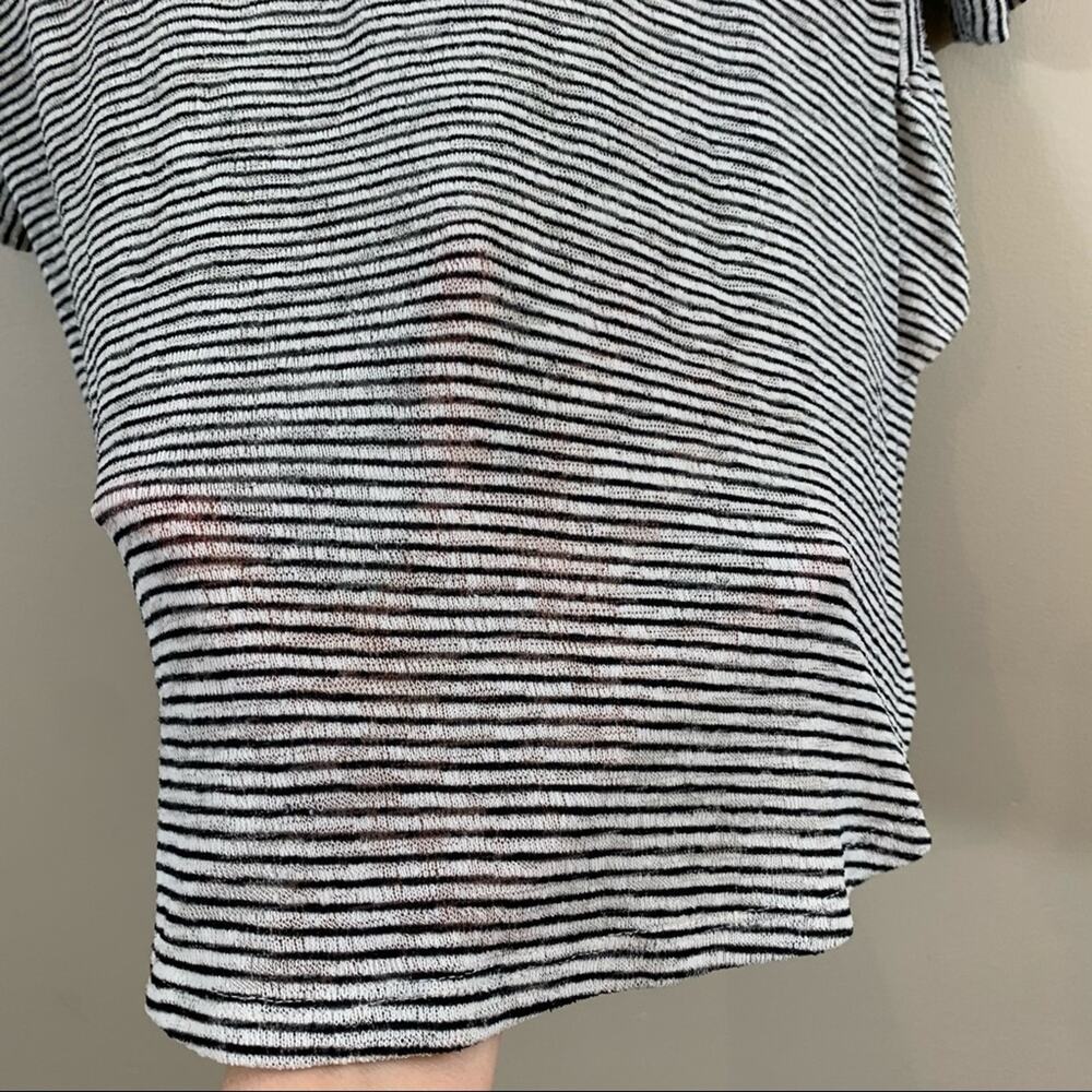 Zara W/B Collection White Striped Ruffle Top - Picture 5 of 6